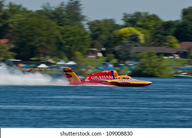 TRI-CITIES, WA - JULY 29: Jimmy Shane, Driving The U-5 Graham Trucking, Wins The Lamb Weston Columbia Cup Hydroplane Final On July 29, 2012 On The Columbia River In Tri-Cities, WA.