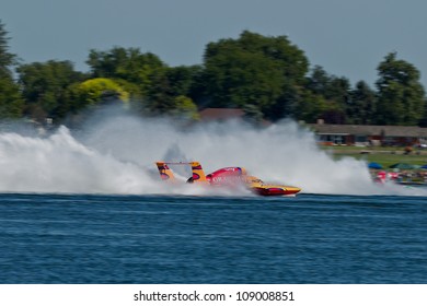 TRI-CITIES, WA - JULY 29: Jimmy Shane, Driving The U-5 Graham Trucking, Wins The Lamb Weston Columbia Cup Hydroplane Final On July 29, 2012 On The Columbia River In Tri-Cities, WA.