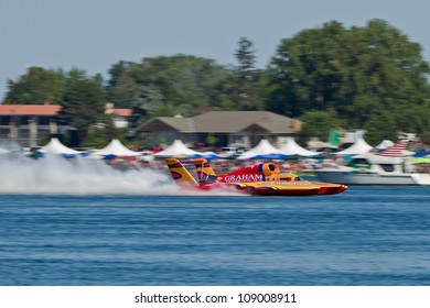 TRI-CITIES, WA - JULY 29: Jimmy Shane, Driving The U-5 Graham Trucking, Wins The Lamb Weston Columbia Cup Hydroplane Final On July 29, 2012 On The Columbia River In Tri-Cities, WA.