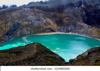 Tri-colored Lakes At Mount Kelimutu, Flores