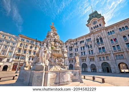 Trieste city hall on Piazza Unita d Italia square view, Friuli Venezia Giulia region of Italy
