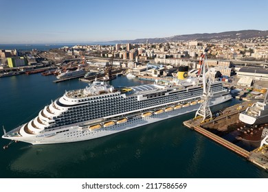 TRIESTE, ITALY - Jan 08, 2022: The Costa Venezia Cruise Ship In Trieste