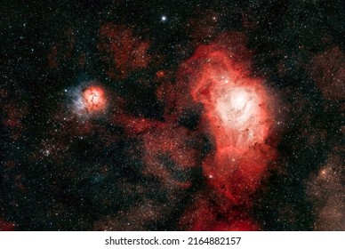 Trifid and Lagoon Nebula Messier 20 or M20 and as NGC 6514