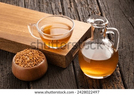 Trigonella foenum - graecum - Organic fenugreek tea and seeds Stock photo © 