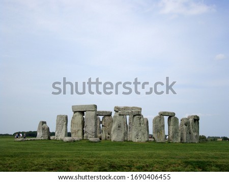 Trilithon structures in the prehistoric  Stonehenge Monuments, near Amesbury, in Wiltshire, England, UK.                              