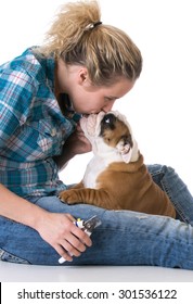 Trimming Dog Nails - Bulldog Puppy