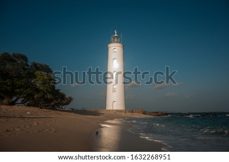 Trincomalee Lighthouse reflected on the shore