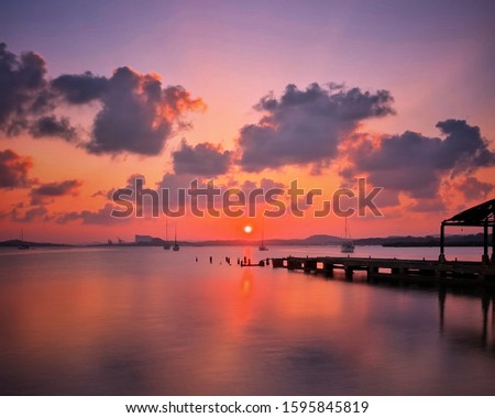 Trincomalee old Harbour sunset view at the edge
