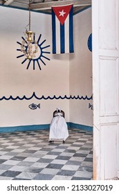 Trinidad, Cuba - February 12, 2022: Room With Religious Paraphernalia For Performing Rites Of Santeria, Religion Of African Diaspora In Cuba.