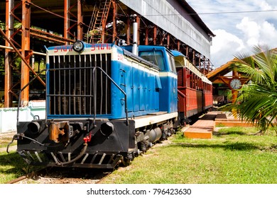 TRINIDAD, CUBA - NOV 25, 2017: Old Steam Train In Valle De Ingenios Still Used As A Tourist Train. Former It Was Used On A Sugar Cane Plantation To Transport Goods.