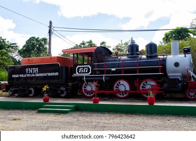 TRINIDAD, CUBA - NOV 25, 2017: Old Steam Train In Valle De Ingenios Still Used As A Tourist Train. Former It Was Used On A Sugar Cane Plantation To Transport Goods.