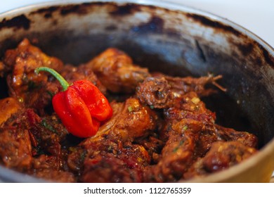 Trinidad Stewed Chicken In Pot