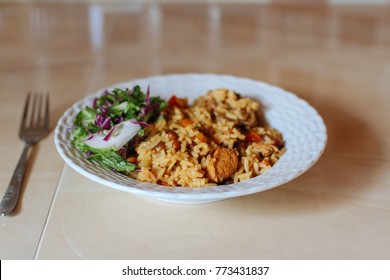 Trinidad And Tobago Chicken Pelau And Fresh Salad 