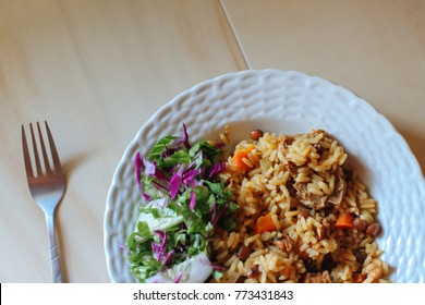 Trinidad And Tobago Chicken Pelau And Fresh Salad 