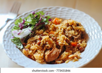 Trinidad And Tobago Chicken Pelau And Fresh Salad 