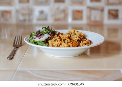 Trinidad And Tobago Chicken Pelau And Fresh Salad 