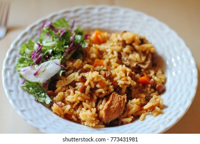 Trinidad And Tobago Chicken Pelau And Fresh Salad 