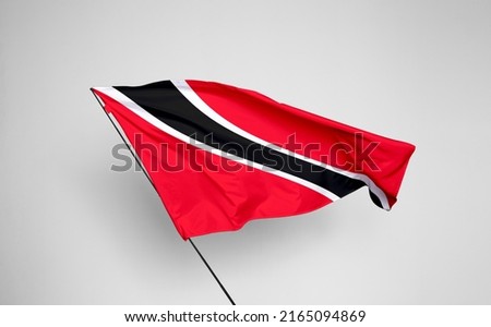 Trinidad and Tobago flag isolated on white background with clipping path. flag symbols of Trinidad and Tobago. flag frame with empty space for your text.