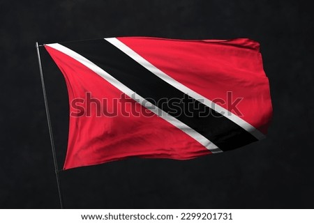 Trinidad and Tobago flag isolated on black background with clipping path. flag symbols of Trinidad and Tobago. flag frame with empty space for your text.