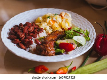 Trinidad And Tobago Sunday Lunch Plate 