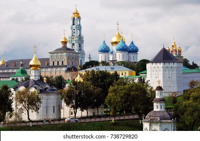 Trinity Sergius Lavra (monastery). Popular Touristic Landmark, UNESCO World Heritage Site. Color Photo.