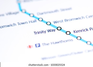 Trinity Way Station. Birmingham Metro Map.