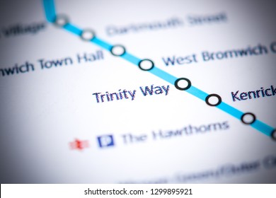 Trinity Way Station. Birmingham Metro Map.