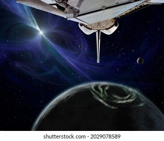 Trip to alien planet. The elements of this image furnished by NASA.