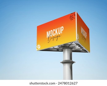 A triple side Billboard mockup