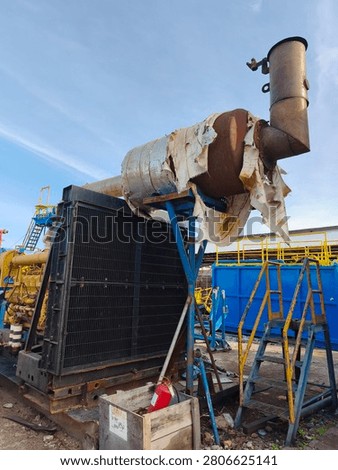 Triplex mud pump powered by a 16-cylinder engine, delivering reliable high-pressure fluid circulation for demanding oil and gas drilling operations with strength, efficiency, and consistent performance.