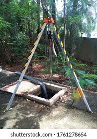 Tripod System On Confined Space Site.