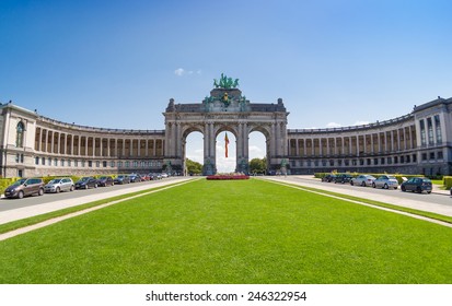 The Triumphal Arch or Arc de Triomphe in Brussels, Belgium
