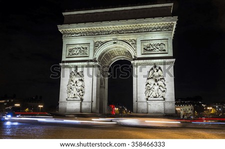 Similar – Arc de triomphe in Paris at dark night