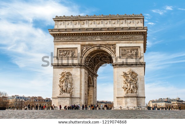 The Triumphal Arch is one of the most famous\
monuments in Paris, France