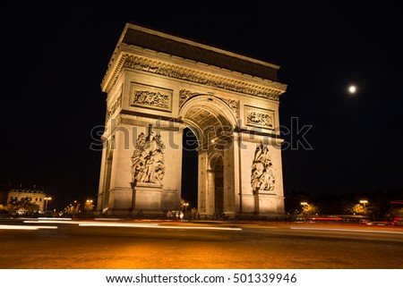 Similar – Arc de triomphe in Paris at dark night