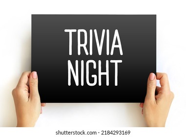 Trivia Night Text Concept On Card For Presentations And Reports