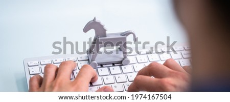Trojan Horse Computer Virus Crime Attack. Cyber Technology
