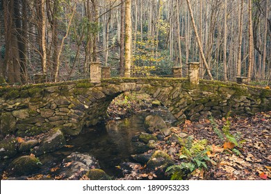 The Troll Bridge In Late Fall In Great Smoky Mountains National Park