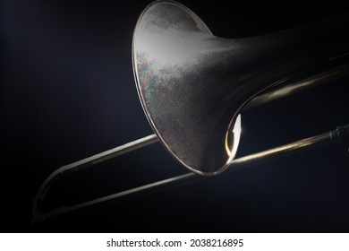 Trombone player. Trombonist playing jazz music instrument. Playing trumpet band brass instruments - Powered by Shutterstock