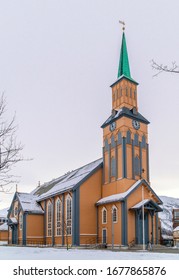 Tromsø, Troms Og Finnmark / Norway -March 5th, 2020: Tromsø Cathedral In Winter