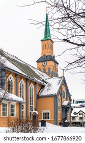 Tromsø, Troms Og Finnmark / Norway - March 5th, 2020: Tromsø Cathedral In Winter