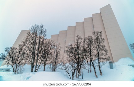 Tromsø, Troms Og Finnmark / Norway: Side View Of The Arctic Cathedral In Winter