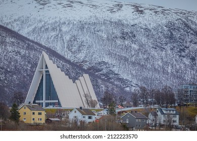 TROMSO, ARCTIC CIRCLE - NORWAY - NOVEMBER 16, 2021: Tromso Is A City In Tromso Municipality In Troms Og Finnmark County, Norway. Op Tromso Arctic Cathedral