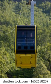 TROMSO, TROMS COUNTY, NORWAY - JULY 11, 2019: Fjellheisen, an aerial tramway.