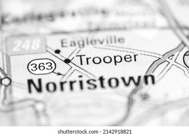 Trooper. Pennsylvania. USA on a geography map - Shutterstock ID 2142918821