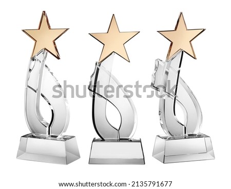Trophy with different angle isolated on white background