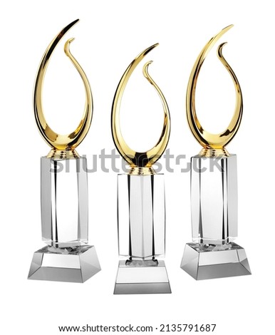 Trophy with different angle isolated on white background