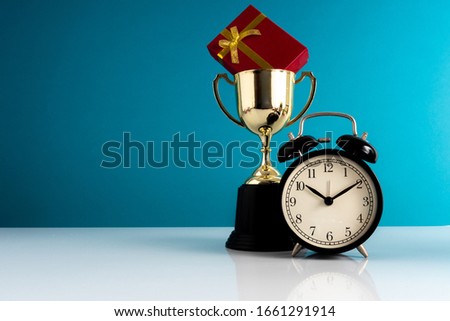 Trophy and present  with competition concept.