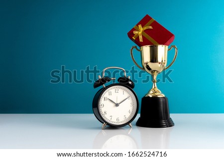 Trophy and present  with competition concept.