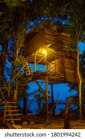 Tropical Bamboo Hut On Sea Shore